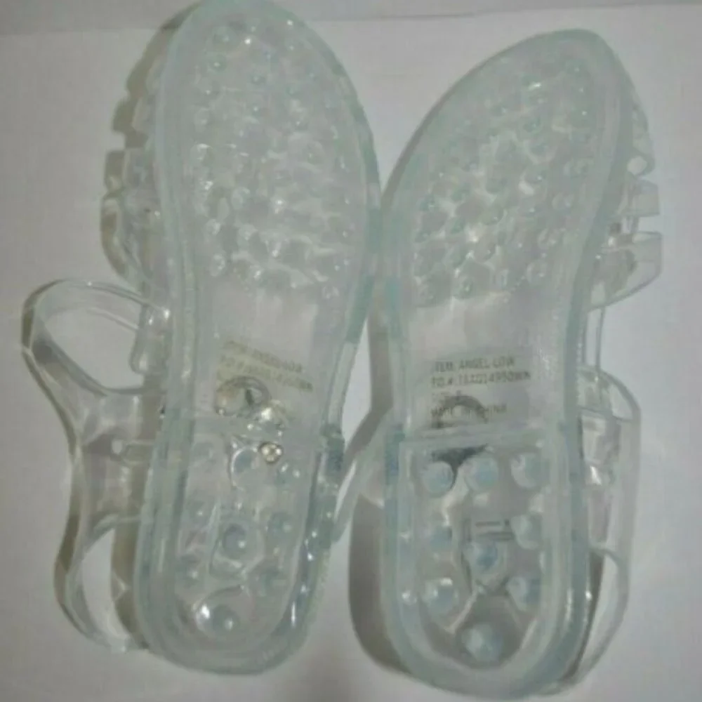 Women Low Flat Heel Gladiator Water Summer Shoes Jelly Fisherman Sandals CLEAR